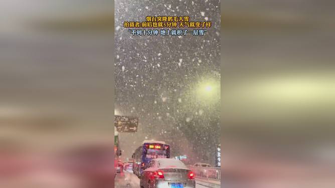 煙臺(tái)突降鵝毛大雪